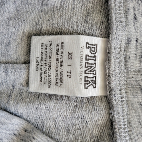 PINK VS Victoria's Secret Grey Joggers Sweatpants Lace Up Front Logo Pockets XS - Picture 5 of 5